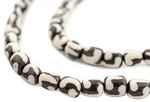 Swirl Design Batik Bone Beads Small 10MM Kenya African Black And White Cylinder. Fixed Price $10.20.