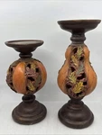 Melrose International Pair Of Resin Fall Leaves Pillar Candle Holders 8 & 9.75. Fixed Price $32.26.