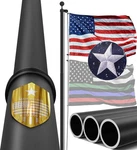 Iiope 20FT Heavy Duty Flag Pole Tapered DESIGN,2.4" Bottom TUBE,100MPH Wind.... Fixed Price $139.23.