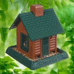 North States Village Collection Brown Log Cabin Hopper Bird FEEDER,5 Lb.capacity. Fixed Price $17.97.