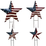 Metal Star Yard Sign With Patriotic Barn Garden Stakes July 4TH Home Decor. Fixed Price $17.99.