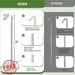 OK5STAR 9" Metal Tent Stakes 8 Pack Galvanized Steel Ground Anchors. Fixed Price $20.00.