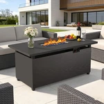 50'' Propane Fire Pit, 50000 Btu Auto-ignition Outdoor Gas Table W/ Lid. Fixed Price $249.99.