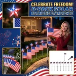 8 Pc.led Flag Set & Timer/red,white Blue Lighting Modes Solar Lawn. Fixed Price $45.95.