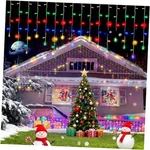 Solar Led Icicle String Lights, 96 Waterproof Christmas Multicolor. Fixed Price $12.12.