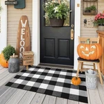 Kimode Front Door Mat Buffalo 2&APOS;4 X 3&APOS;7 (rectangular), Black/white. Fixed Price $28.41.