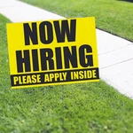 Now Hiring Apply Yard Sign Stake Outdoor Business Help Wanted Coroplast. Fixed Price $24.99.