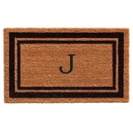 Calloway Mills 152961830J Black Border 18" X 30" Monogram Doormat, (letter J). Fixed Price $34.15.