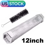 12" Smoker Tube Stainless Steel For Bbq Gas Grill Pellets Box Barbecue Us. Fixed Price $12.69.