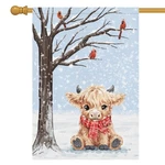 Louise Maelys Welcome Winter House Flag 28X40 Double Sided, Burlap Large Snow.... Fixed Price $23.84.
