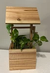 Handcrafted Cedar Wishing Well Plant Holder. Fixed Price $26.95.