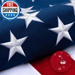 Deluxe Cotton American 3X5 Ft For Outside, Tear Resistant Us Flags High Win. Fixed Price $49.35.