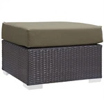 Modway Convene Square Fabric And Rattan Patio Ottoman In Espresso/mocha. Fixed Price $206.94.