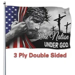 One Nation Under God 3X5 Ft Double Sided Christian Jesus American Outdoor Flag. Fixed Price $39.73.
