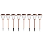 Pure Garden Solar-powered Outdoor Lights Set Of 8 Stainless-steel Stake Lig.... Fixed Price $53.04.