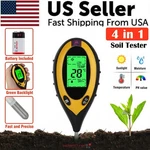4 In 1 Lcd Digital Soil Tester Ph Water Moisture Temperature Sunlight Plant. Fixed Price $7.69.