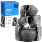 Serenelife Tabletop Water Fountain, Home Decor Soothing Sound Machine With Au.... Fixed Price $42.20.