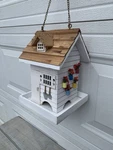 Home Bazaar Wooden Handcrafted Feeder Birdhouse White Country Cottage Garden 9.5. Fixed Price $39.00.