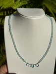 Natural Aquamarine Gemstone Beaded Necklace W Argentium Nickle Free Silver.. Fixed Price $118.00.