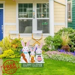 Yeahome Metal Bunny Garden Stakes Easter Decor Grey (3 Pack). Fixed Price $84.99.