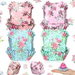 400 Pcs Watercolor Floral Square Mini Cupcake Liners Baking Cups Wrappers. Fixed Price $28.15.