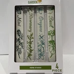 Herb Stake Plant Markers Rosemary Mint Oregano Basil Ceramic Garden Label 4PK. Fixed Price $7.95.