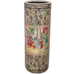 Oriental Furniture 24 Rose Medallion Porcelain Umbrella Stand. Fixed Price $175.50.