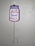 Metal American Mason Jar Yard Sign Outdoor Garden Stake Decor Patriotic Barn. Fixed Price $35.99.