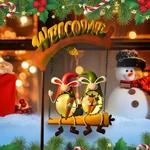 Hongland Solar Christmas Gnomes Outdoor Decor Orange Rabbit Welcome Sign. Fixed Price $17.05.