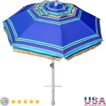 Portable Beach Umbrella W/ Sand Anchor Uv Protection Windproof Adjustable Tilt. Fixed Price $73.47.