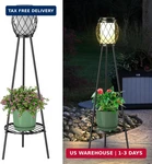 Mxwcy 2-IN-1 Solar Lights Outdoor With Plant Stand, Waterproof Vintage Flo. Fixed Price $95.17.