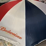 Beach Umbrella Budweiser Red White Blue. Fixed Price $24.98.
