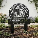 250 Patriotic Metal Garden Stake, Proudly American Usa Flag Yard Decor. Fixed Price $45.96.