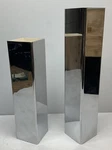 Set Of 2 Vintage Deco Square Chrome Vase / Candle Holders Made Germany. Fixed Price $299.99.