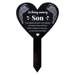 Globleland Heart Shaped Son Garden Stake Memorial Remembrance Plaque For Ceme.... Fixed Price $17.21.