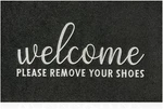 Aazzkang Welcome Mat Outdoor Please Remove 28"X18", Shoes&black. Fixed Price $28.88.