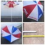Vtg 90S Budweiser Light Ice Beach Patio Umbrella Red White Blue 7 Foot. Fixed Price $249.95.