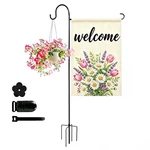 Esttop Heavy-duty Garden Flag Stand With Shepherd's Hook Holder Sturdy Meta.... Fixed Price $14.54.