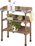 Outdoor Potting Bench Garden Worstation W/metal Tabletop & Storage Shelf. Fixed Price $59.98.
