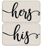Nogrit His & Hers Door Mat Set 17X30 - Farmhouse Love Kitchen Bedroom Decor. Fixed Price $50.56.