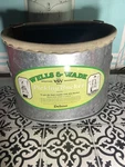 Vintage Wells & Ware Galvanized Fruit Picking Basket/bucket Circa 1950. Fixed Price $125.00.