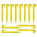 12 Pcs 5.7 Inch Plastic Stakes Tent Pegs Serrated Edges Yellow Garden Landsca.... Fixed Price $14.44.