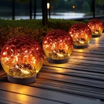 Solar Globe Lights Outdoor Waterproof Cracked Glass Ball Garden Yard Decor Lamp. Fixed Price $71.99.