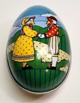 1985 Midwest 5" Tin Egg Duck Couple Holding Hands. Fixed Price $9.98.