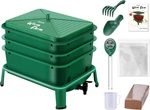 3-TRAY Composter, 32QT Farm With Worms Starter Kit For Indoor. Fixed Price $113.77.