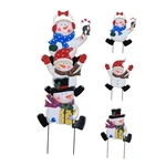 Outdoor Christmas Decorations, Stacked 3 Decorative Garden Stakes For Snowman. Fixed Price $41.74.