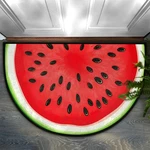 Peaom Fruit Watermelon Half Round Mat Indoor Entrance Low Pile Non Slip Abs. Fixed Price $59.18.