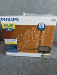 Philips Solar Led Icicle Lights 110 Bulbs Cool White Outdoor Christmas Patio. Fixed Price $19.99.