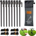 Metal Tent Stakes Heavy Duty 12 Inch 8 Pack With Camp Rope Guy Lines. Fixed Price $39.25.