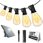 Solar String Lights 100FT, ST38 Shatterproof Bulbs Waterproof For Patio Garden. Fixed Price $32.99.